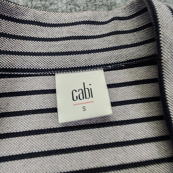 Cabi Dappled Striped Collarless Car Coat Womens Small Gray Blue Classic #5474 - Picture 6 of 16